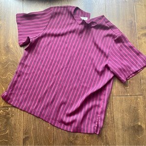 Vintage blouse maroon with black stripes ✨